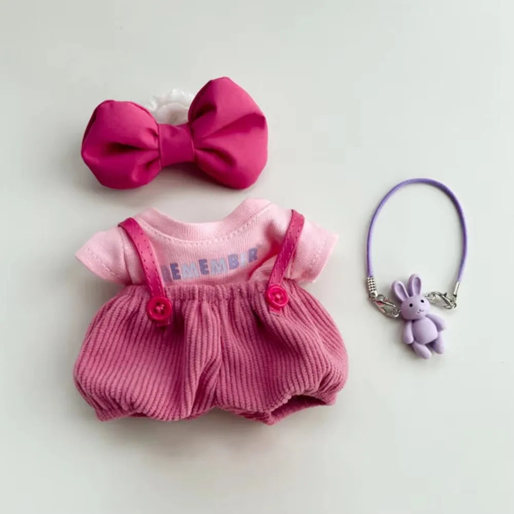 17cm Labubu Plush Doll Clothes – Macaron-Inspired Cute Outfits | DIY Accessories, Dog Clothes, Hair Bows | V1 & V2 Fit – Perfect Kid Gift