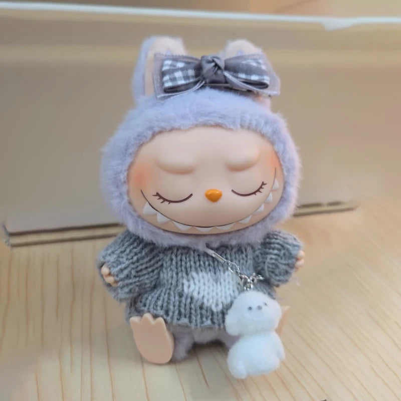 17cm Labubu Plush Doll Clothes – Macaron-Inspired Cute Outfits | DIY Accessories, Dog Clothes, Hair Bows | V1 & V2 Fit – Perfect Kid Gift